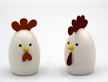 Miniatur Hahn & Huhn, farbig