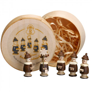 Spanschachtel - "5 Kurrendefiguren ohne Bäumchen, natur"